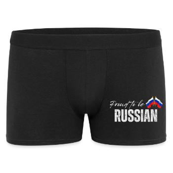 Fierté russe, fabriquée en Russie - Boxer Homme - noir - Devant