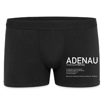 Adenau [Bedeutung] (weiß) - Männer Boxer Shorts - Schwarz - Vorne