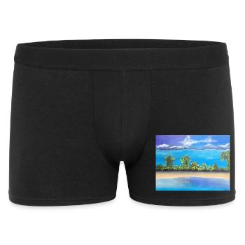 Lake Landscape with Mountains and Forest - Men's Boxer Shorts - black - Front