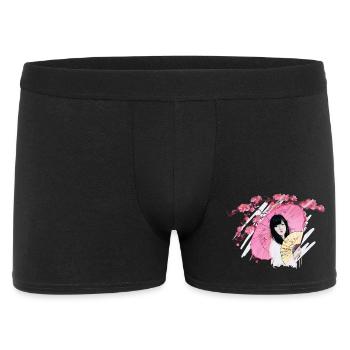 Japanese women's design with umbrella - Men's Boxer Shorts - black - Front