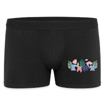 Illustration de jardin de chat fantaisiste - Boxer Homme - noir - Devant