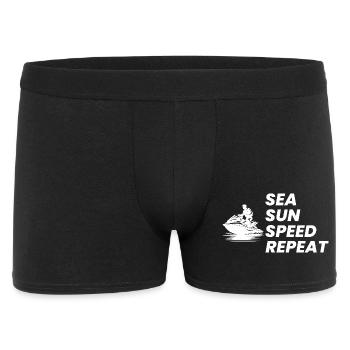 Funny Jet Ski Summer Speed Repeat  - Men's Boxer Shorts - black - Front