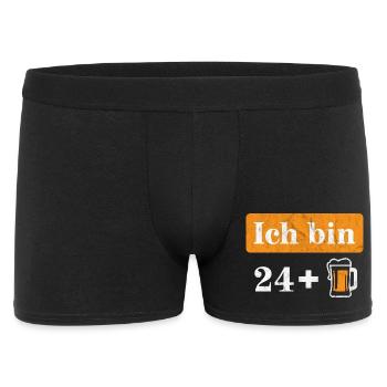 Ich bin 24 plus Bier 25. Geburtstag - Männer Boxer Shorts - Schwarz - Vorne