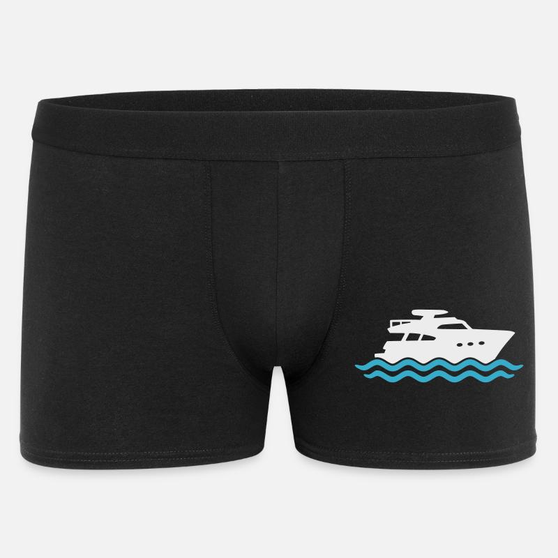 Yacht Silhouette Motorboot - Männer Boxer Shorts - Schwarz