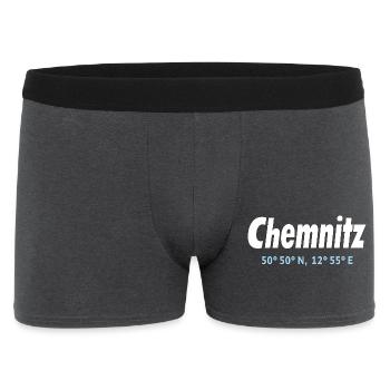 Chemnitz Koordinaten - Männer Boxer Shorts - Anthrazit - Vorne