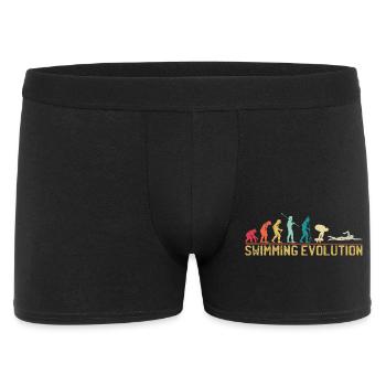Swimming Evolution Progress Illustration - Men's Boxer Shorts - black - Front