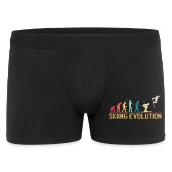 Ski-Evolution: Von den ersten Schritten zum Freestyle - Männer Boxer Shorts - Schwarz - Vorne