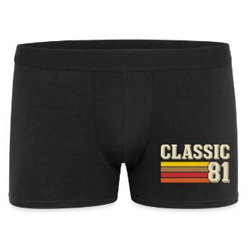 Retro Classic 81 – Born in 1981 Vintage Birthday - Men's Boxer Shorts - black - Front