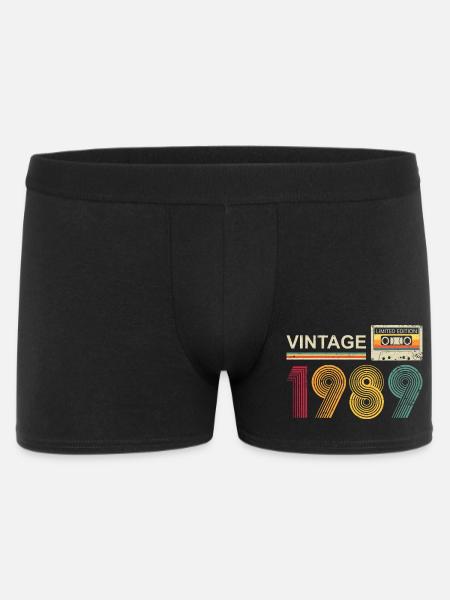 Vintage 1980s Cassette Tape Design - Men's Boxer Shorts - black