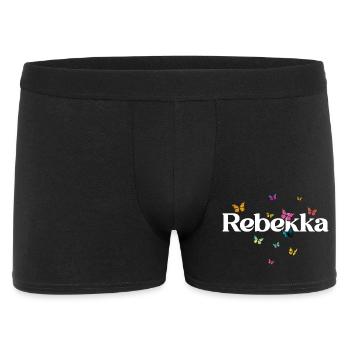 Beau nom de fille avec des papillons REBEKKA - Boxer Homme - noir - Devant