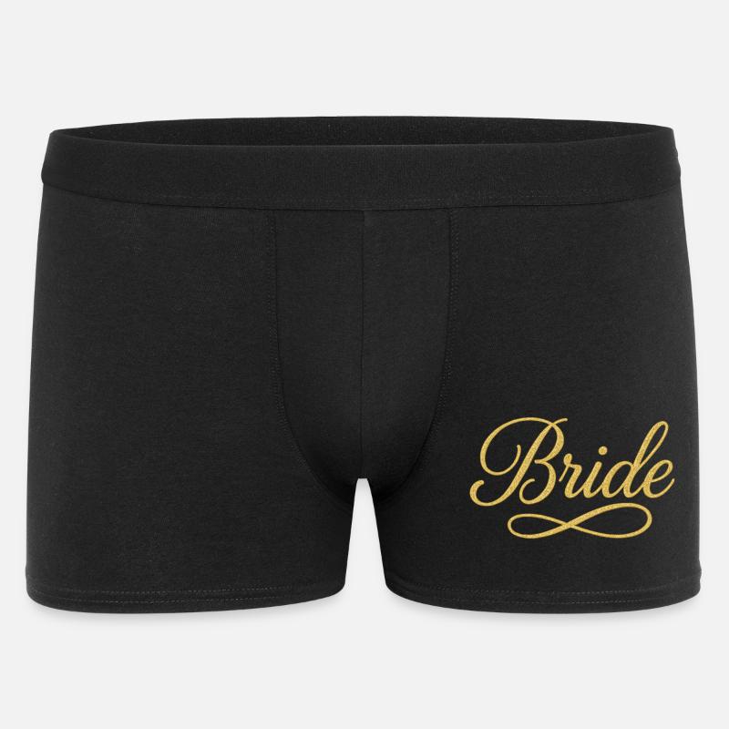 Elegant Gold Bride Script Design - Men's Boxer Shorts - black