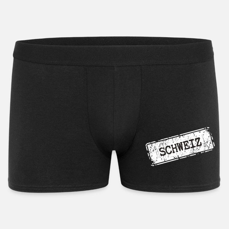 Schweiz Stempel Design - Männer Boxer Shorts - Schwarz