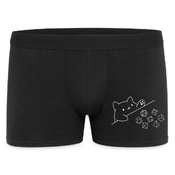 Cat Rolling Dice Funny RPG Gamer Tabletop Humor - Men's Boxer Shorts - black - Front
