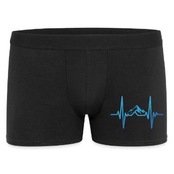 Heartbeat with mountain landscape - Men's Boxer Shorts - black - Front