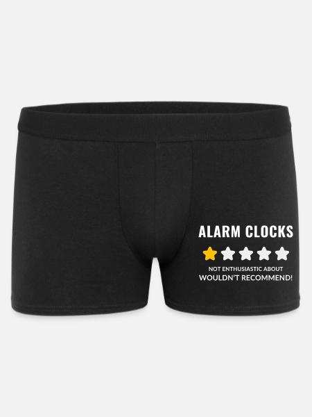 No Nonsense Alarm Clock Illustration - Men's Boxer Shorts - black