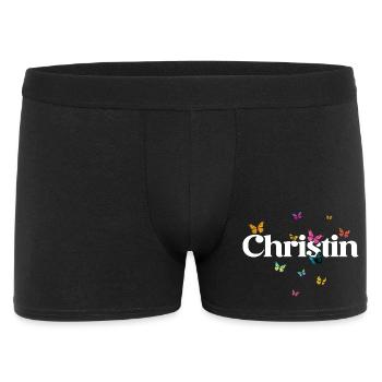 Beautiful girl's name with butterflies CHRISTIN - Men's Boxer Shorts - black - Front