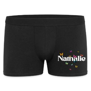 Beautiful girl's name with butterflies NATHALIE - Men's Boxer Shorts - black - Front