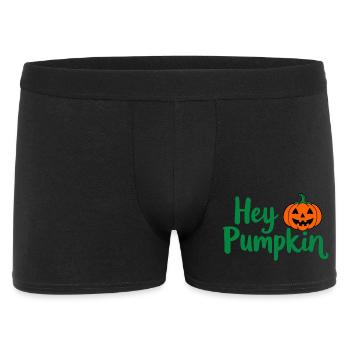 Hey Pumpkin Halloween-Spruch - Männer Boxer Shorts - Schwarz - Vorne
