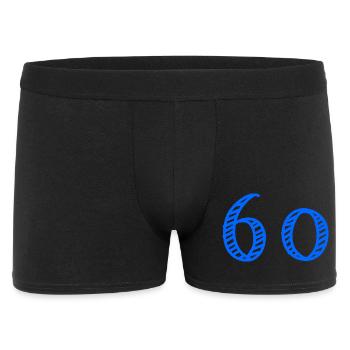 60. 60 JAHRE. 60-JÄHRIGES JUBILÄUM. 60. GEBURTSTAG. - Männer Boxer Shorts - Schwarz - Vorne