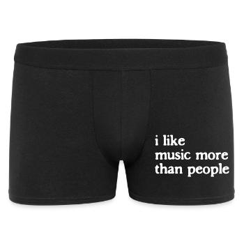 J'aime la musique plus que les gens, dicton musical - Boxer Homme - noir - Devant