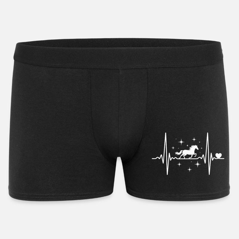 Herzschlag Pferd Reiterin - Männer Boxer Shorts - Schwarz