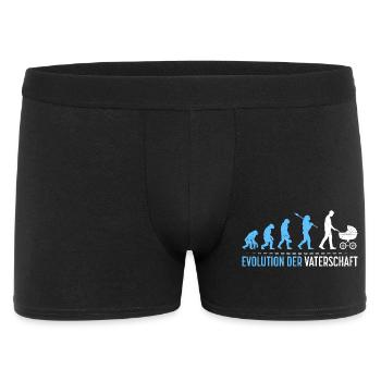 Werdender Vater EVOLUTION DER VATERSCHAFT Lustig - Männer Boxer Shorts - Schwarz - Vorne