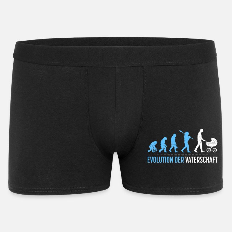 Werdender Vater EVOLUTION DER VATERSCHAFT Lustig - Männer Boxer Shorts - Schwarz