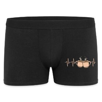 Coffee Pulse Heartbeat Two Cups - Men's Boxer Shorts - black - Front