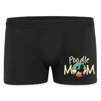 Pudel Mama Retro Sonnenuntergang Design - Männer Boxer Shorts - Schwarz - Vorne