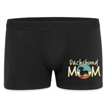 Dackel Mond Mutter Design - Männer Boxer Shorts - Schwarz - Vorne