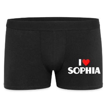 J’aime Sophia Red Heart Romantique Nom Fan - Boxer Homme - noir - Devant