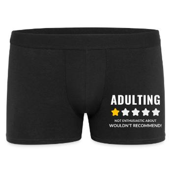 Skeptisches Erwachsenen-Abzeichen-Design - Männer Boxer Shorts - Schwarz - Vorne