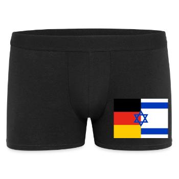 Flagge Deutschland Israel - Männer Boxer Shorts - Schwarz - Vorne