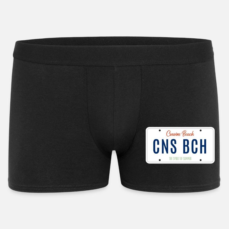 Plage Cousins – Plaque d’immatriculation - Boxer Homme - noir