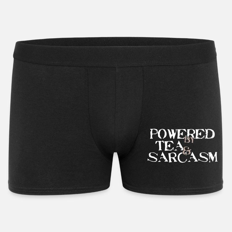 Powered by Tea &amp; Sarcasm - Men's Boxer Shorts - black