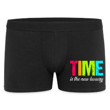 Time is the new luxury – Modern Statement - Männer Boxer Shorts - Schwarz - Vorne