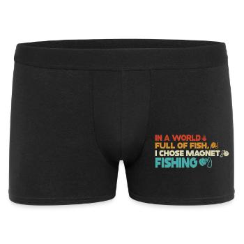 Neodym-Magnet zum Angeln, magnetischer Fischer - Männer Boxer Shorts - Schwarz - Vorne