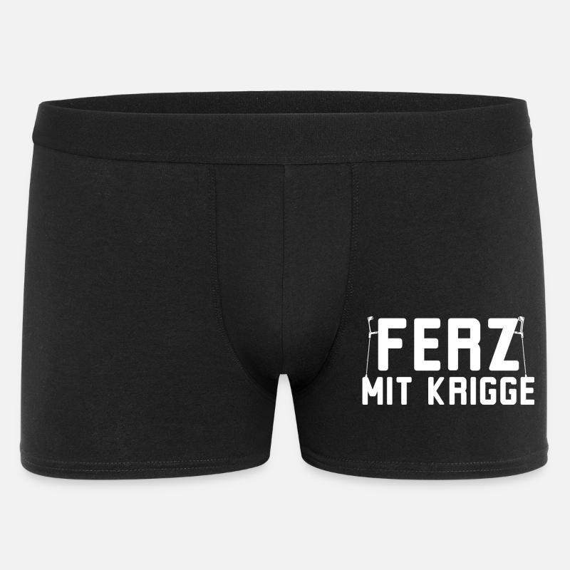 Ferz mit Krigge Hessisch Hessen Dialekt - Männer Boxer Shorts - Schwarz