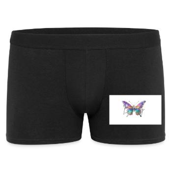 Bunter Schmetterling mit Wasserfarben-Effekt - Männer Boxer Shorts - Schwarz - Vorne