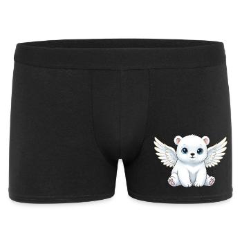 Ange ours polaire mignon avec des ailes Cartoon Smile - Boxer Homme - noir - Devant
