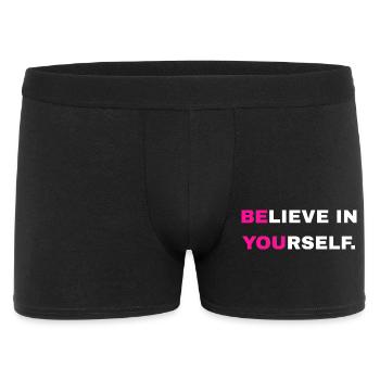 Inscription « Croyez en vous » - Boxer Homme - noir - Devant