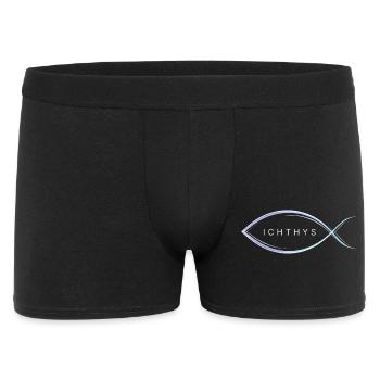 Ichthys - Fish motif with elegant lines - Men's Boxer Shorts - black - Front