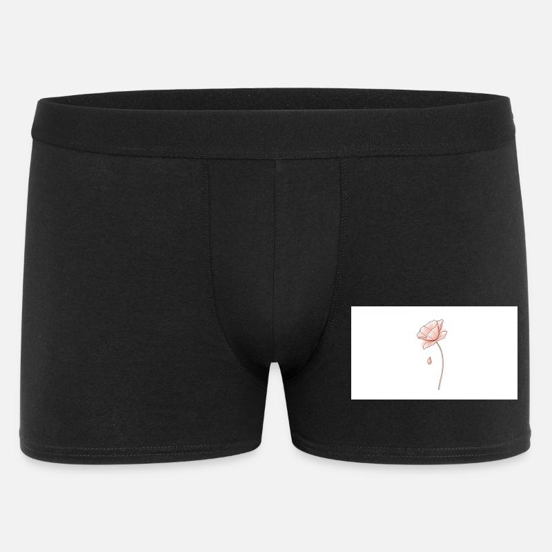 Delicate Flower Dream Line Drawing - Men's Boxer Shorts - black