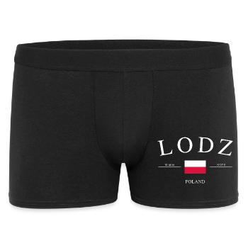 Łódź Polen – Urlaub Souvenir & Geschenk - Männer Boxer Shorts - Schwarz - Vorne