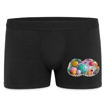 Bunte 3D-Polka-Dot Kunstwelt - Männer Boxer Shorts - Schwarz - Vorne