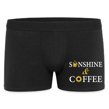Coffee Sunshine - Männer Boxer Shorts - Schwarz - Vorne