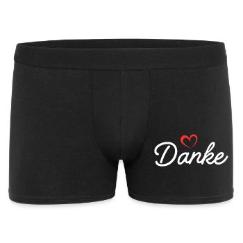 Danke Herz Script - Männer Boxer Shorts - Schwarz - Vorne