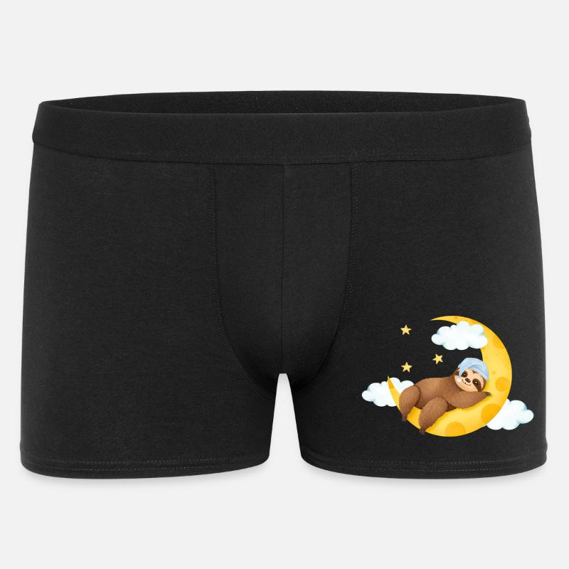 Faultier auf dem Mond - Männer Boxer Shorts - Schwarz