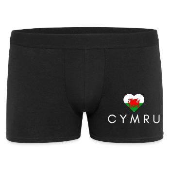 Herz mit walisischer Flagge, walisischer Stolz - Männer Boxer Shorts - Schwarz - Vorne