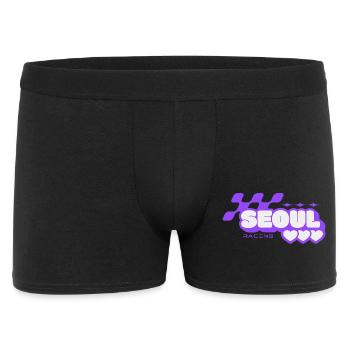 Seoul Racing Retro Lila - Männer Boxer Shorts - Schwarz - Vorne